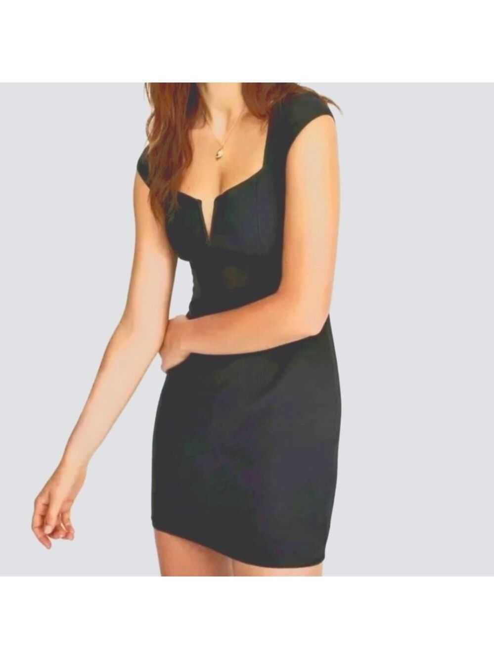 Free People Lia Black Denim Jean Bodycon Mini Dress!